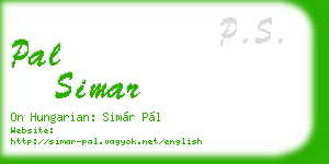 pal simar business card